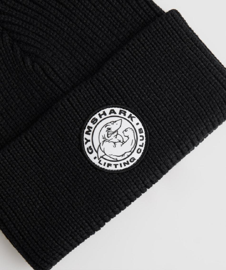 Gymshark Legacy Deep Cuff Beanie Accessories Šeširi Crne | HR 2093AHK